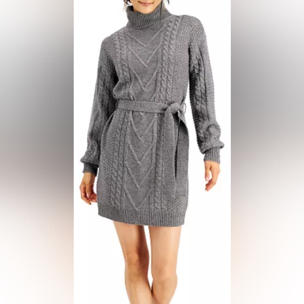 Gray Cozy Knit Sweater Dress XS